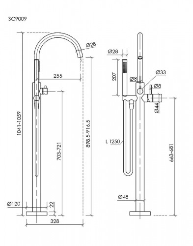 Смеситель для ванны Sancos Etna SC9009BN цвет Никель брашированный