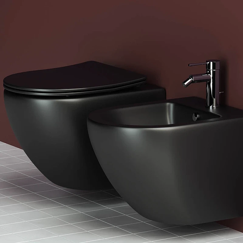 Унитаз Ceramicanova Metropol CN4002MB подвесной Черный с сиденьем Микролифт фарфор подвесной