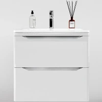 Тумба под раковину Style Line Марелла 70 Люкс Plus СС-00002408 подвесная Белый глянец антискрейтч МДФ / ЛДСП