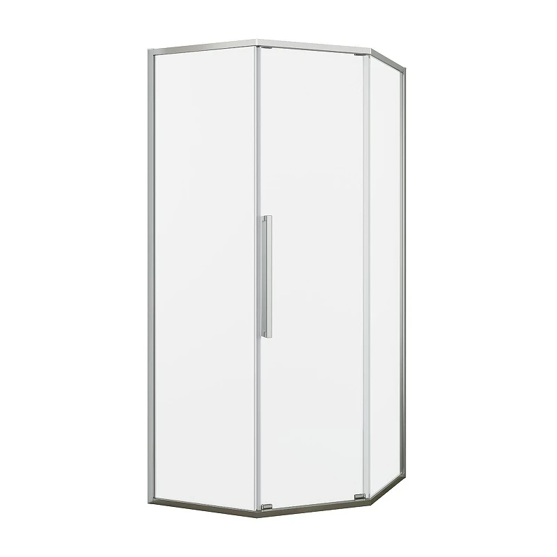 Душевой уголок Black&White S1150-9090N 90x90 11509090N профиль брашированный никель стекло прозрачное
