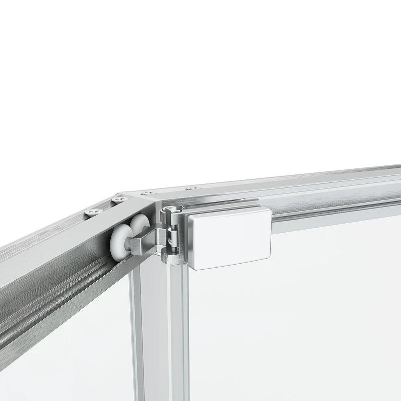Душевой уголок Black&White S1150-9090N 90x90 11509090N профиль брашированный никель стекло прозрачное