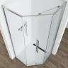 Душевой уголок Black&White S1150-9090N 90x90 11509090N профиль брашированный никель стекло прозрачное