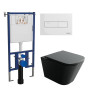 Унитаз с инсталляцией DIWO Ceramicanova Union CN4009TMB + DIWO 4501 с сиденьем Микролифт с клавишей смыва цвет Глянцевый белый