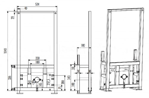 Инсталляция Creavit GBM500.00 для биде Черная нержавеющая сталь