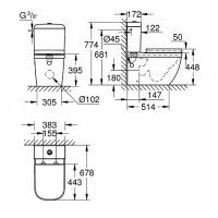 Унитаз компакт Grohe Euro Ceramic 39462000 с бачком и сиденьем Микролифт фарфор напольный