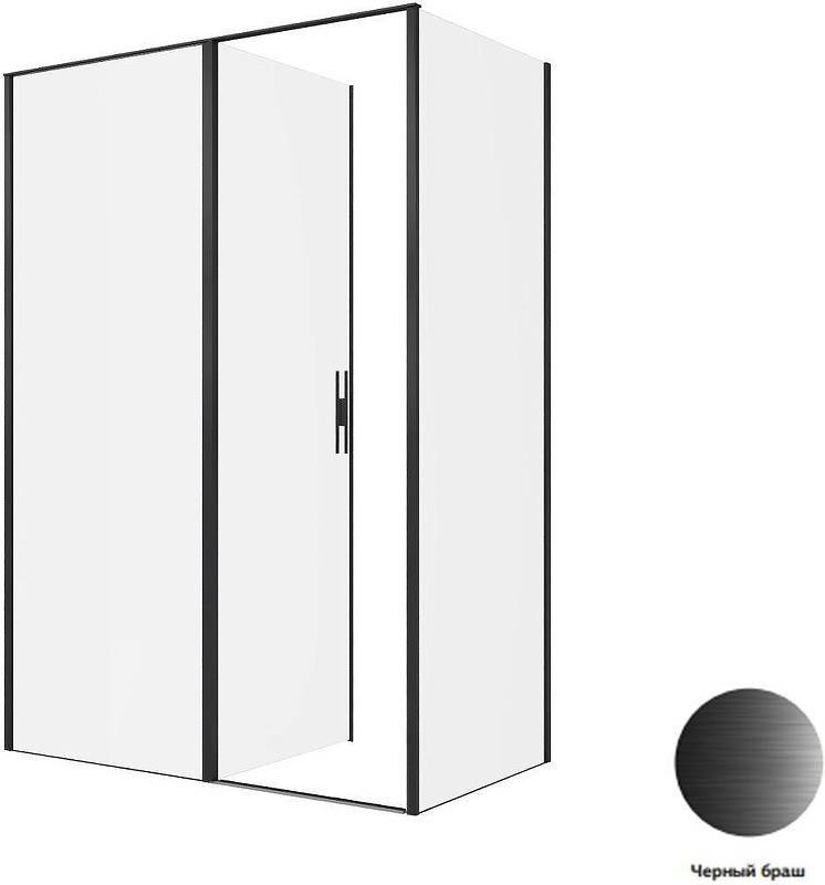 Душевой уголок Allen Brau Priority 140x80 3.31036.BBA+3.31042.BBA цвет профиля Черный браш стекло прозрачное