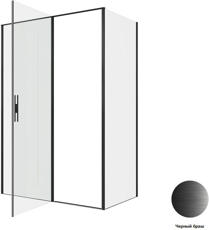 Душевой уголок Allen Brau Priority 140x80 3.31036.BBA+3.31042.BBA цвет профиля Черный браш стекло прозрачное