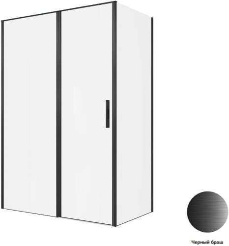 Душевой уголок Allen Brau Priority 140x80 3.31036.BBA+3.31042.BBA цвет профиля Черный браш стекло прозрачное