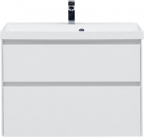 Тумба под раковину Aquanet Гласс 90 196960 подвесной Белая МДФ / ЛДСП