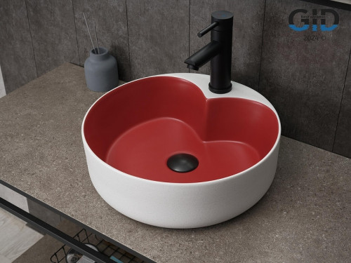 Раковина Gid Esfera 40 N9013LS 52237 цвет Красный матовый Белый графит