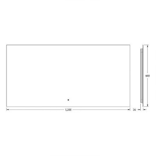 Зеркало Defesto Glow 120х60 DF 2508RH с подсветкой 34W-4500К/с фацетом/ИК - выключатель/Нейтральный белый свет