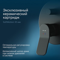 Душевая система AM.PM X-Joy FB85A1RH02 Черная латунь встраиваемый