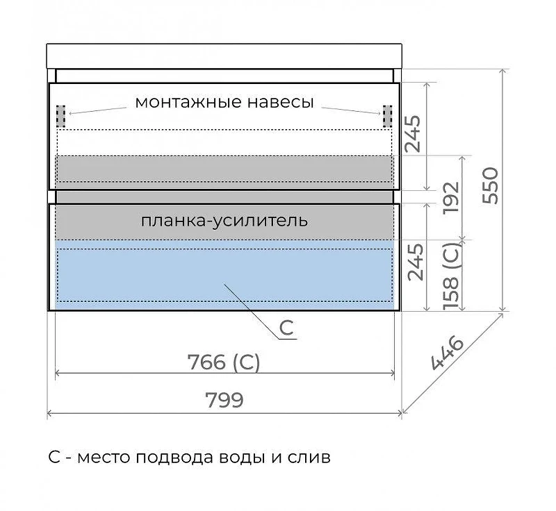 Тумба под раковину Style Line Манхэттен 80 ЛС-00002360 подвесная цвет Графит