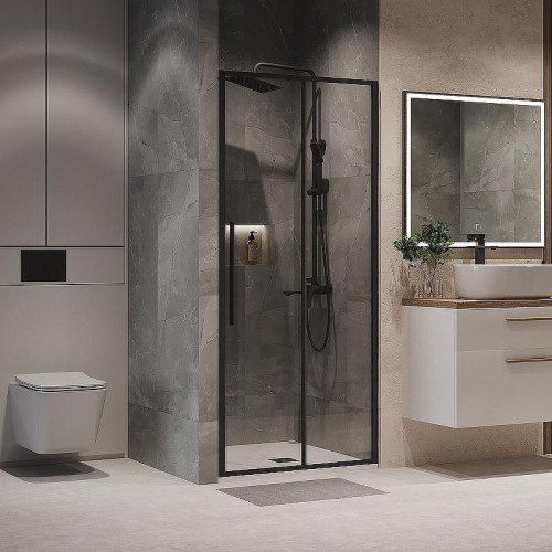 Душевая дверь Niagara Nova 90 NG-84-9AB профиль Черный матовый стекло прозрачное