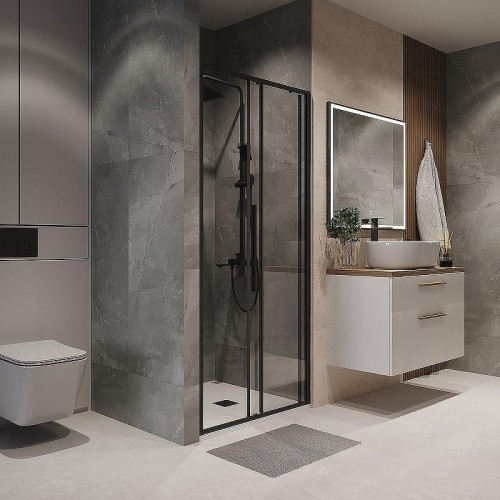 Душевая дверь Niagara Nova 90 NG-84-9AB профиль Черный матовый стекло прозрачное