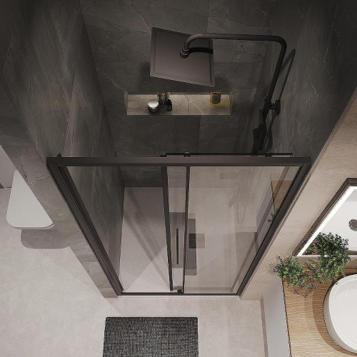 Душевая дверь Niagara Nova 90 NG-84-9AB профиль Черный матовый стекло прозрачное