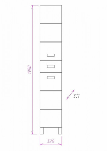 Шкаф пенал Onika Балтика 32.11 403214 Белый МДФ / ЛДСП