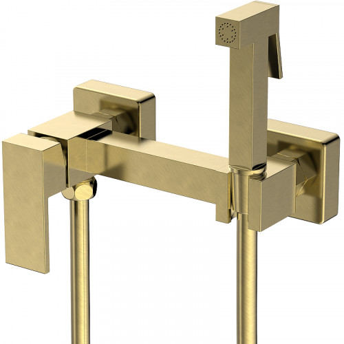 Гигиенический душ со смесителем Splenka S98.51.03 Золото матовое латунь на стену