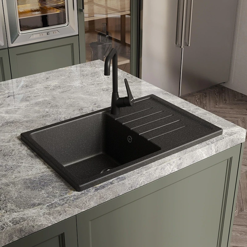 Кухонная мойка Domaci Болонья 74 М-16-002 цвет Черный