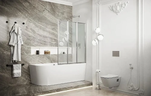 Шторка на ванну Ambassador Bath Screens 90х140 16041113 профиль Хром стекло прозрачное