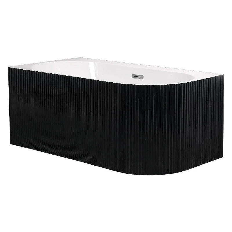 Акриловая ванна Azario Lago Blanco Black 170х75 L AZ-6724-1CLB 17075 цвет Черный матовый Белый глянец
