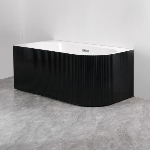 Акриловая ванна Azario Lago Blanco Black 170х75 L AZ-6724-1CLB 17075 цвет Черный матовый Белый глянец
