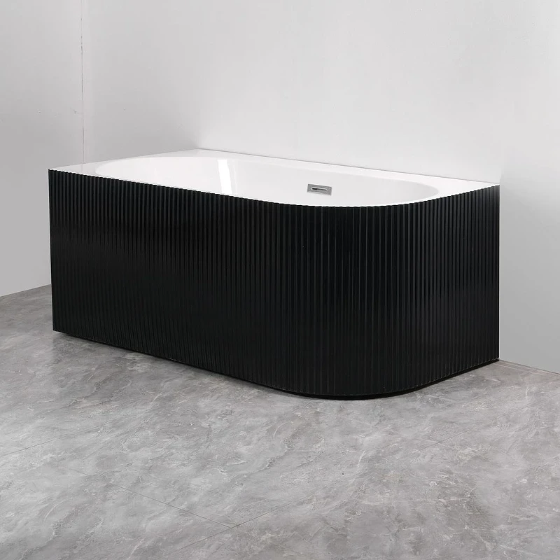 Акриловая ванна Azario Lago Blanco Black 170х75 L AZ-6724-1CLB 17075 цвет Черный матовый Белый глянец