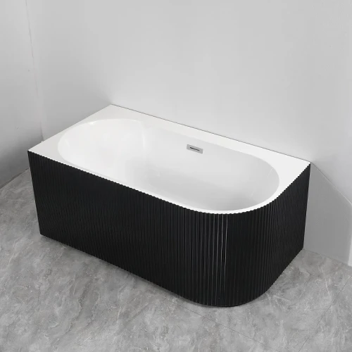 Акриловая ванна Azario Lago Blanco Black 170х75 L AZ-6724-1CLB 17075 цвет Черный матовый Белый глянец