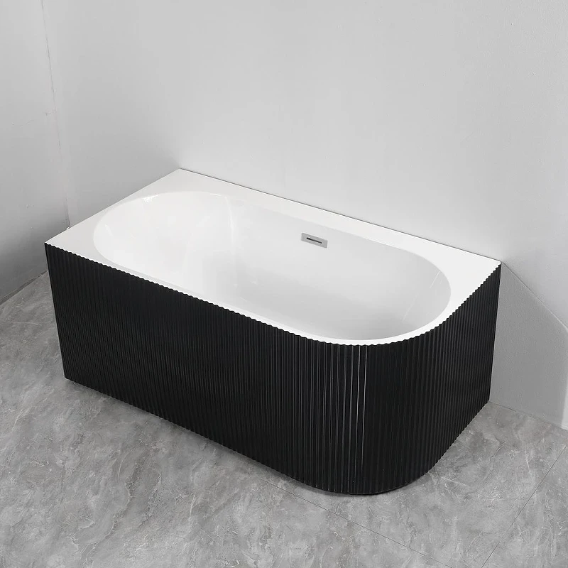 Акриловая ванна Azario Lago Blanco Black 170х75 L AZ-6724-1CLB 17075 цвет Черный матовый Белый глянец