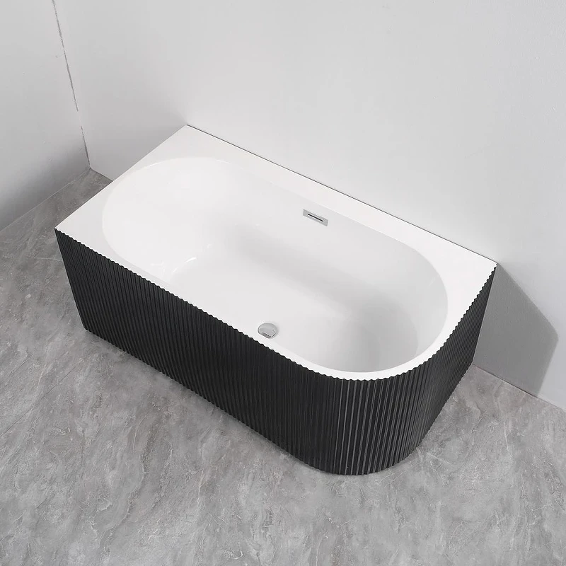 Акриловая ванна Azario Lago Blanco Black 170х75 L AZ-6724-1CLB 17075 цвет Черный матовый Белый глянец