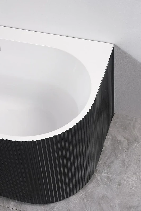 Акриловая ванна Azario Lago Blanco Black 170х75 L AZ-6724-1CLB 17075 цвет Черный матовый Белый глянец