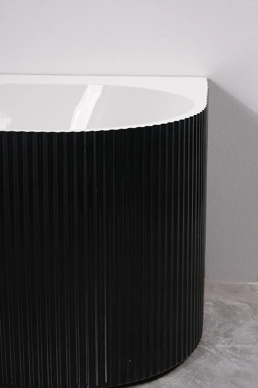 Акриловая ванна Azario Lago Blanco Black 170х75 L AZ-6724-1CLB 17075 цвет Черный матовый Белый глянец