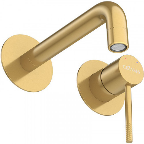 Смеситель для раковины Cezares Relax RELAX-BLI2-1-BORO-W0 Брашированное золото