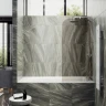 Шторка на ванну Maybah Glass MGV-151-1у 740x1400 в узком профиле Белый стекло бронзовое