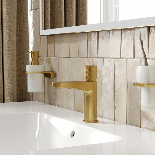 Смеситель для раковины WasserKRAFT Schunter 8203 Золото матовое латунь