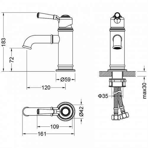 Смеситель для раковины Aquatek Классик AQ1510PG Полированное золото латунь