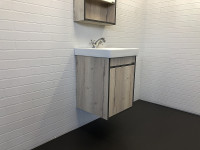 Тумба с раковиной Comforty Вена 45 00-00006653 подвесная Дуб дымчатый МДФ / ЛДСП