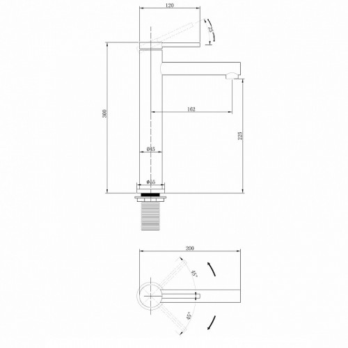 Смеситель для раковины Abber Emotion AF8811NG Никель латунь