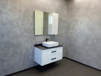Тумба с раковиной Comforty Амстердам 95 00-00005494 подвесная Белый глянец МДФ / ЛДСП