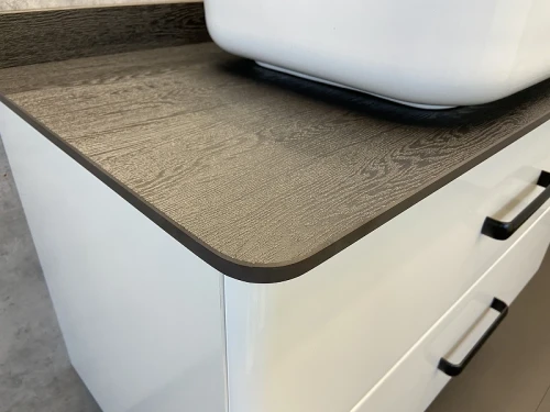 Тумба с раковиной Comforty Амстердам 95 00-00005494 подвесная Белый глянец МДФ / ЛДСП