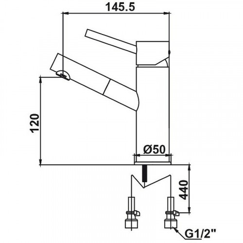 Смеситель для раковины Kaiser Merkur 26011 Хром латунь