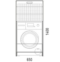 Стойка над стиральной машиной Corozo Денвер 65 SP-00000562 с бельевой корзиной Белая МДФ / ЛДСП