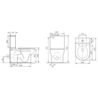 Унитаз компакт Royce Brooklyn RCT-132102WH с бачком и сиденьем Микролифт фаянс напольный