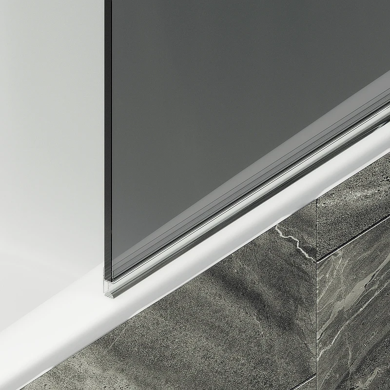 Шторка на ванну Maybah Glass MGV-608-1 500x1400 поворотная на монопетле Белый стекло графитовое