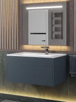 Тумба с раковиной Uperwood Lotus Premium 80 39340207462 подвесная цвет серый матовый