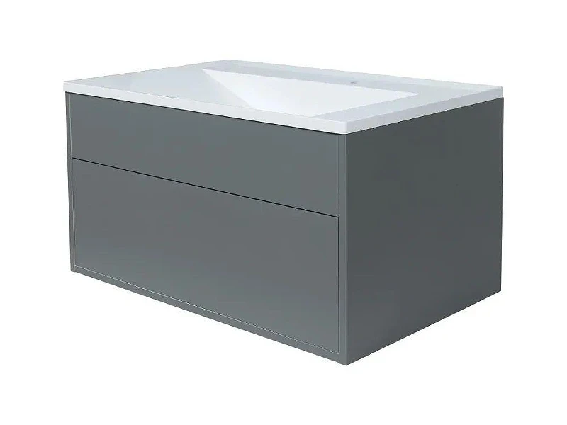 Тумба с раковиной Uperwood Lotus Premium 80 39340207462 подвесная цвет серый матовый