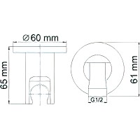 Шланговое подключение WasserKRAFT A022 Хром латунь на стену