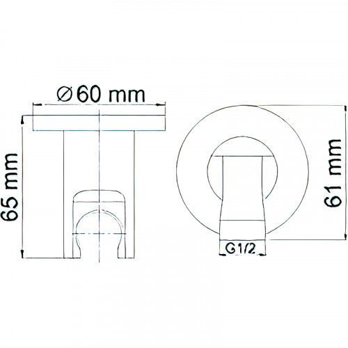 Шланговое подключение WasserKRAFT A022 Хром латунь на стену