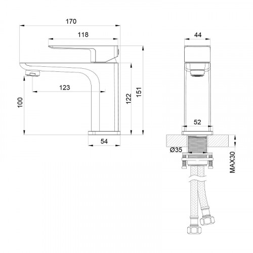Смеситель для раковины Oliveeka D OL-139003-CR цвет Хром
