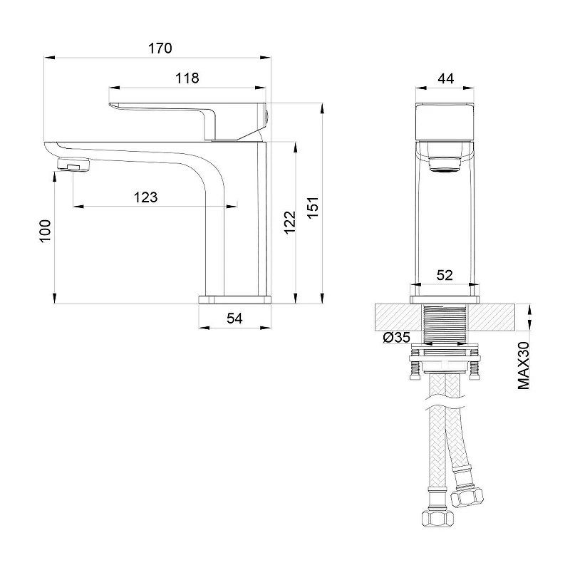 Смеситель для раковины Oliveeka D OL-139003-CR цвет Хром